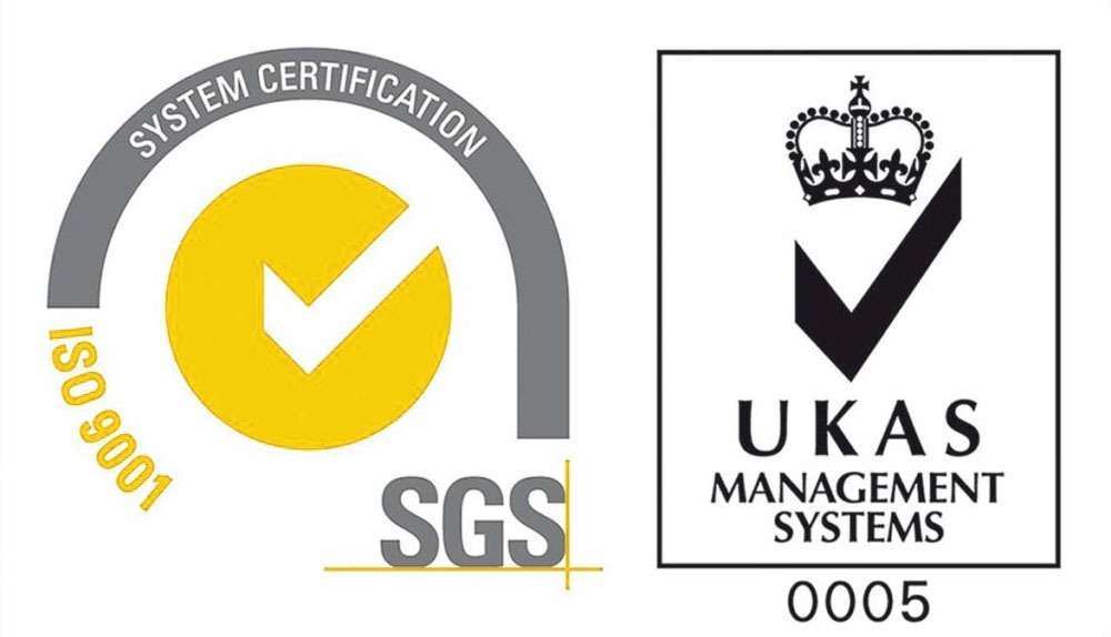 SGS ISO 9001 certification and UKAS Management Systems 0005 marks