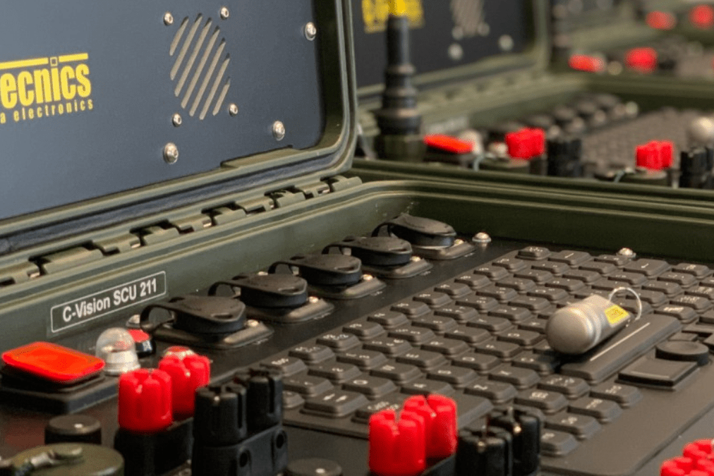 Close-up of the C-Tecnics CV2/ENC C-Vision Encrypt video and communications system control interface