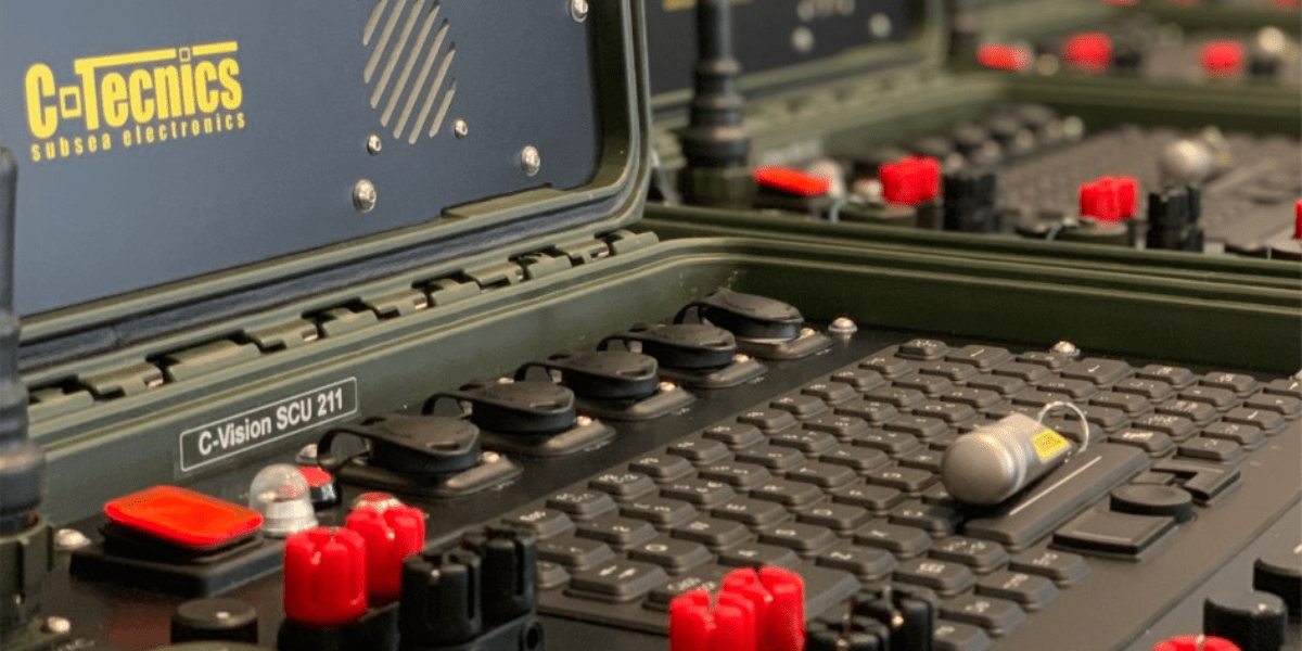 Close-up of the C-Tecnics CV2/ENC C-Vision Encrypt video and communications system control interface