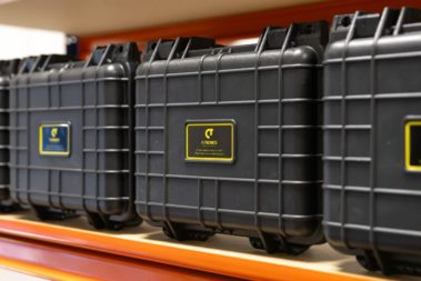 C-Tecnics E-Phone diver radios stored in protective cases